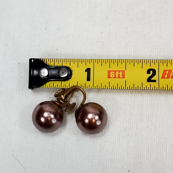 Pink Ball Screw Back Earrings - Picture 3 of 3